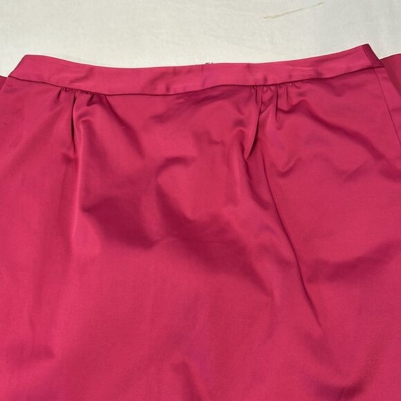 Talbots Pink Satin Maxi Skirt Size 14 New 2 Front Pockets Lined Back Split - Picture 7 of 7
